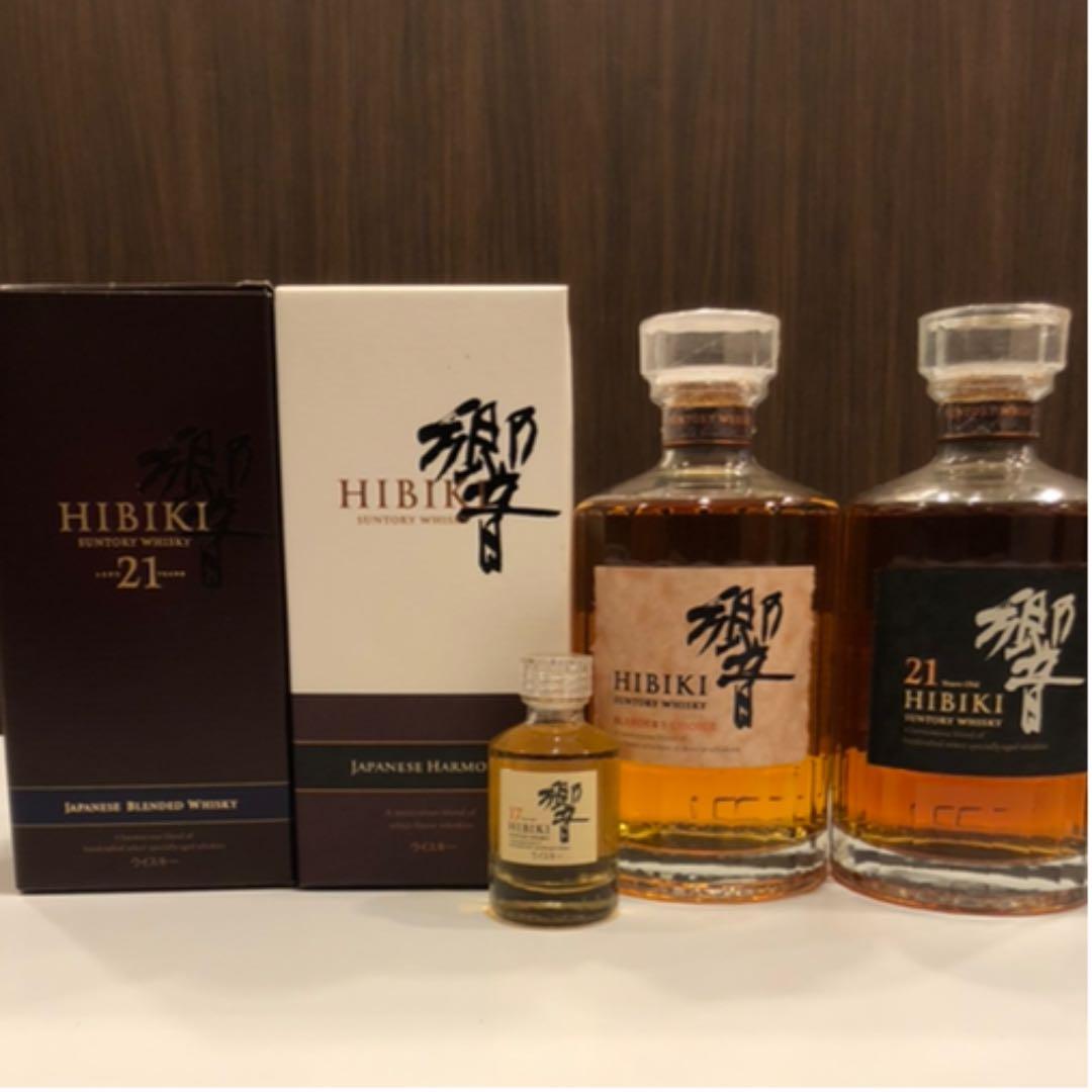 6本セット : 響21年、山崎12年、響、山崎12年、白州12年、響17年