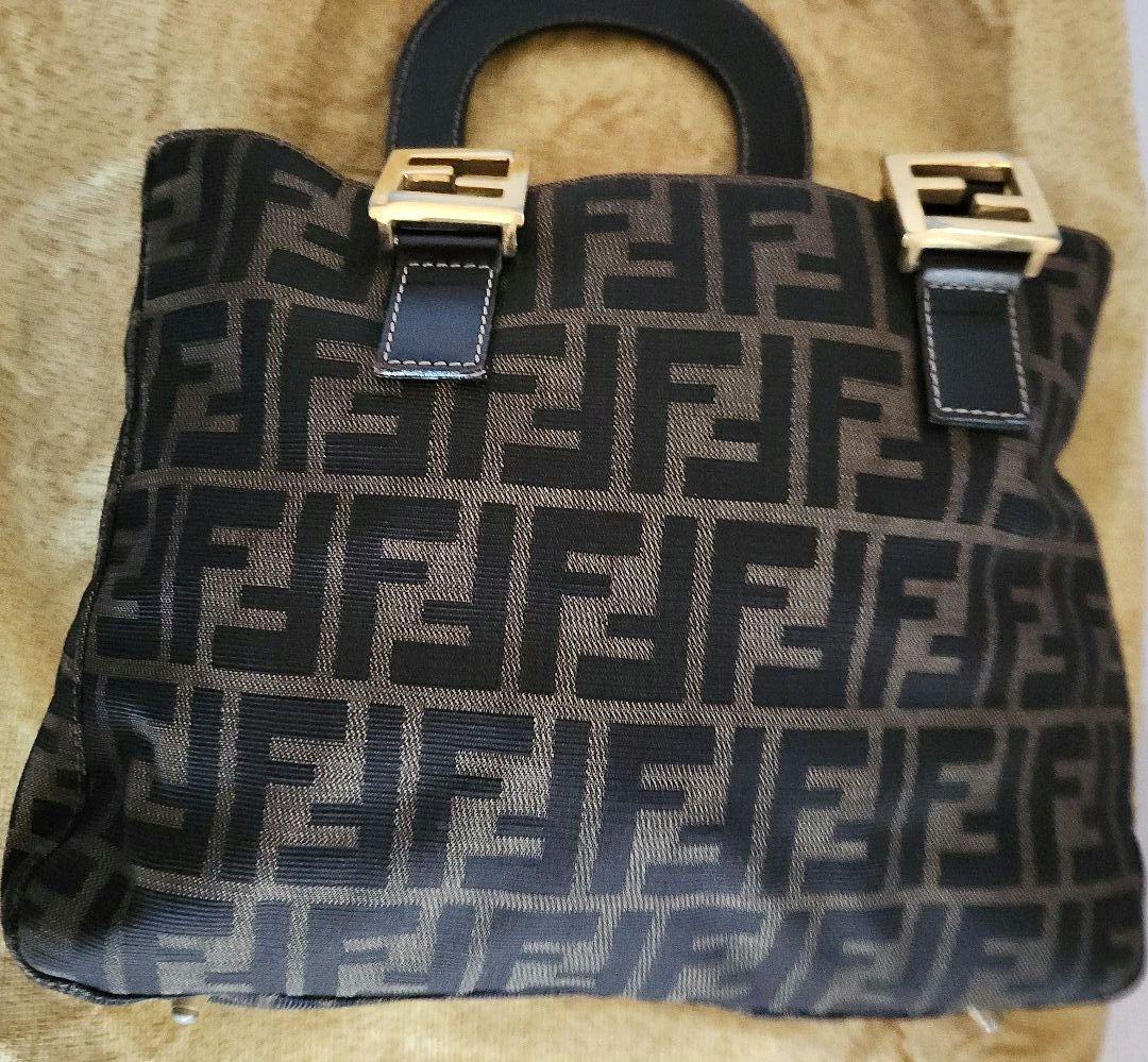 FENDI フェンディ ズッカ ハンドバッグ ブラウン
