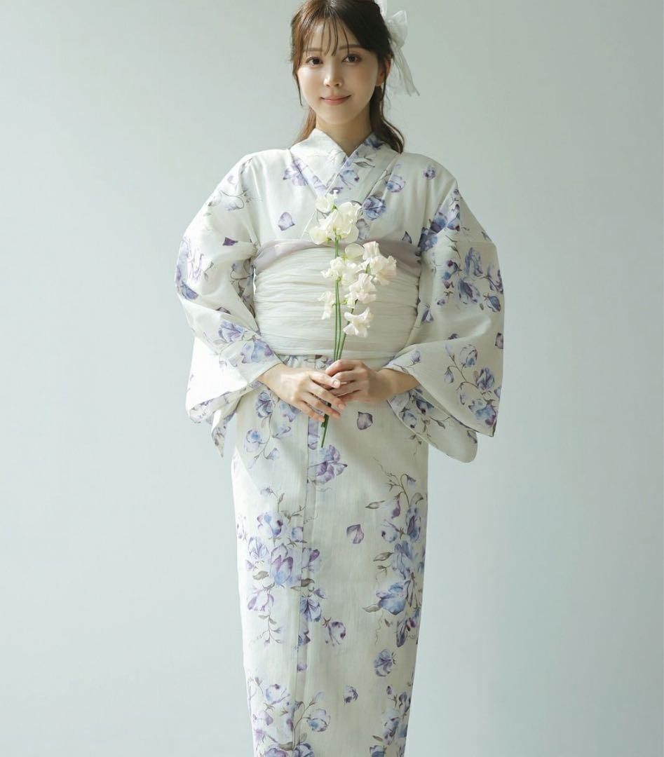 DITA 白藤色の花重ね　浴衣5点セット