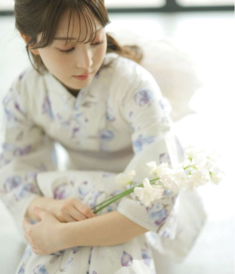 DITA 白藤色の花重ね　浴衣5点セット