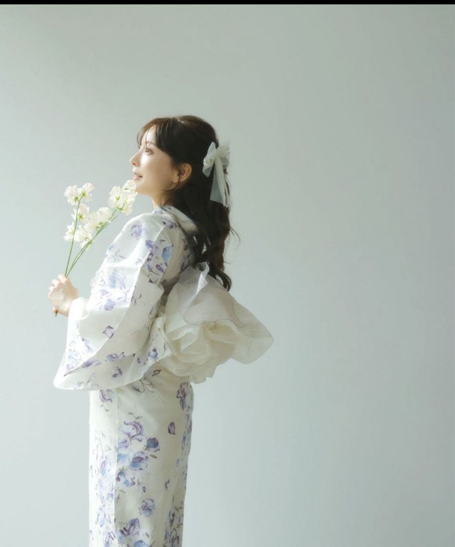 DITA 白藤色の花重ね　浴衣5点セット