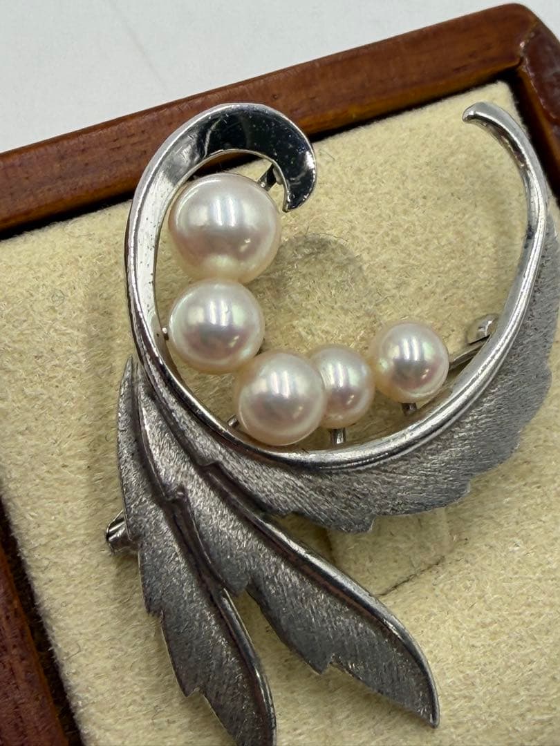 MIKIMOTOパールブローチ 本真珠ブローチ　silver ヴィンテージ