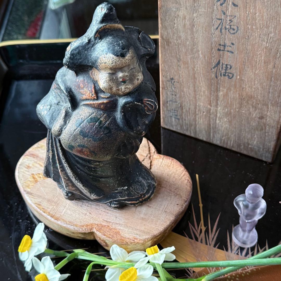 新春特別リリース‼️最強フィギュリンお福さん‼️「御福土偶」鵤幸右衛門作桐箱箱書あり