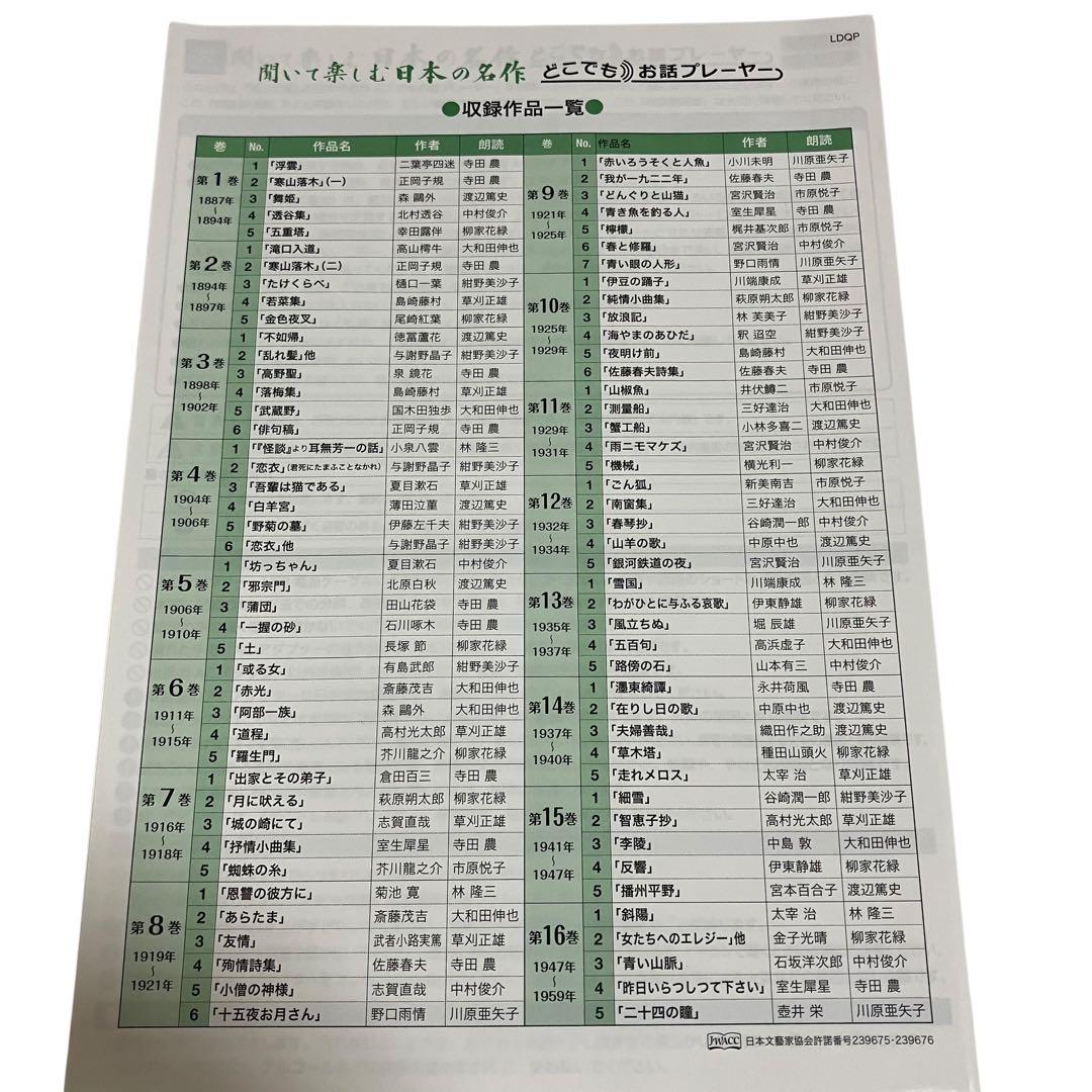 未使用品　ユーキャン　どこでもお話プレーヤー　聞いて楽しむ日本の名作　おまけ付き