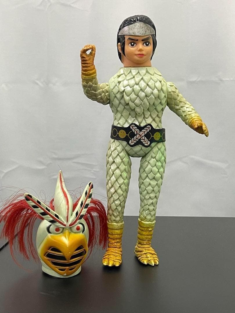 バンダイ★変身忍者嵐★面取り★面取れ★ソフビ★フィギュア★昭和レトロ　おもちゃ