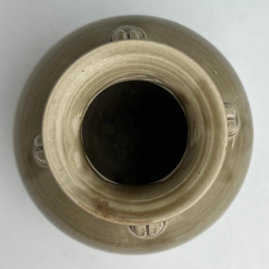 越窯 青磁 青釉四耳壺 中国古玩 中国美術 唐物 擺件 旧家蔵出