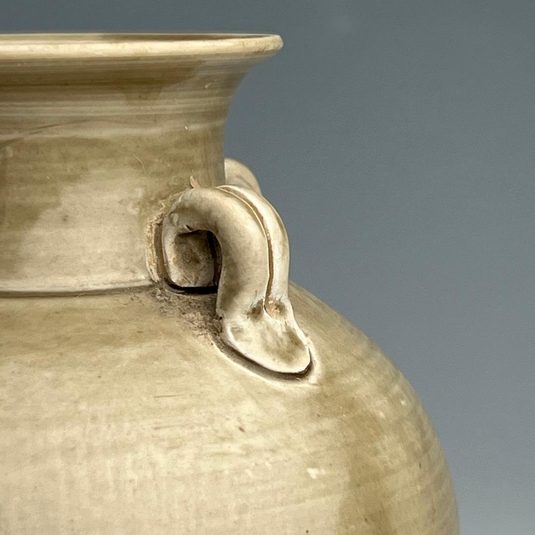 越窯 青磁 青釉四耳壺 中国古玩 中国美術 唐物 擺件 旧家蔵出