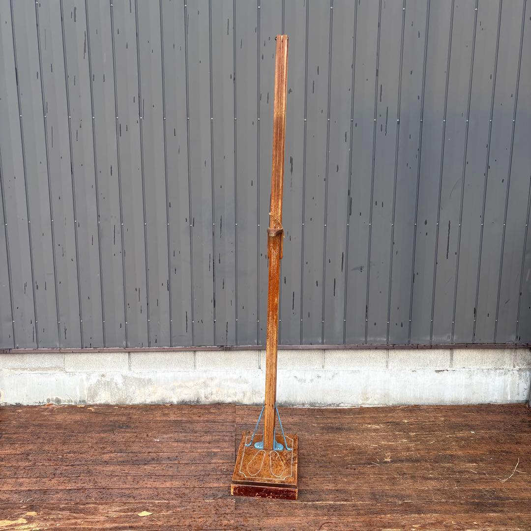 昭和レトロ 木製 身長計 アンティーク 計測器 什器 古道具 ビンテージ