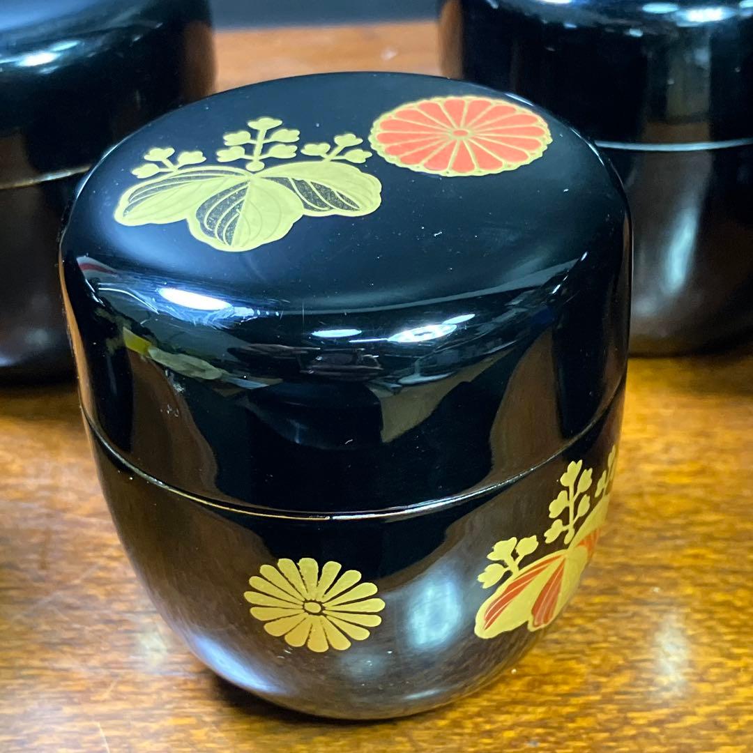 棗 各種 5点 茶道具 金彩 漆棗 中村秀甫 T1031-14