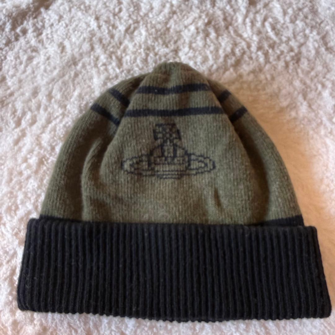 【美品】Vivienne Westwood オリーブグリーン ニット帽 希少