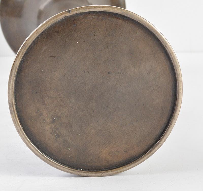 中国　古銅宣徳銅　砂張饕餮文觚　M　R4852