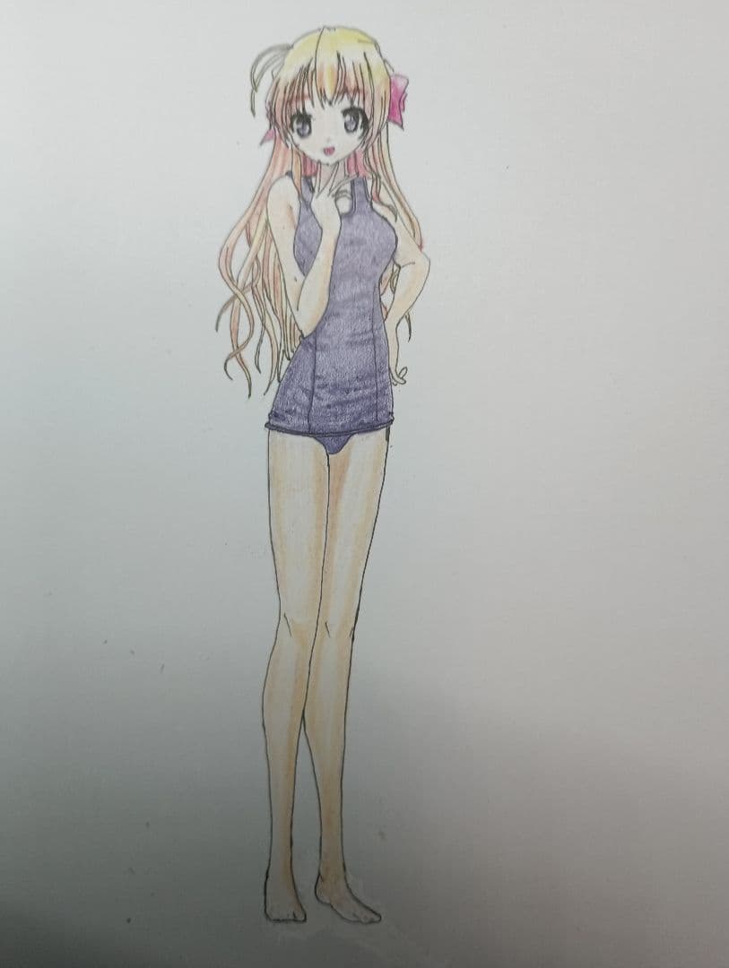 アニメ風キャラクター 水着イラスト