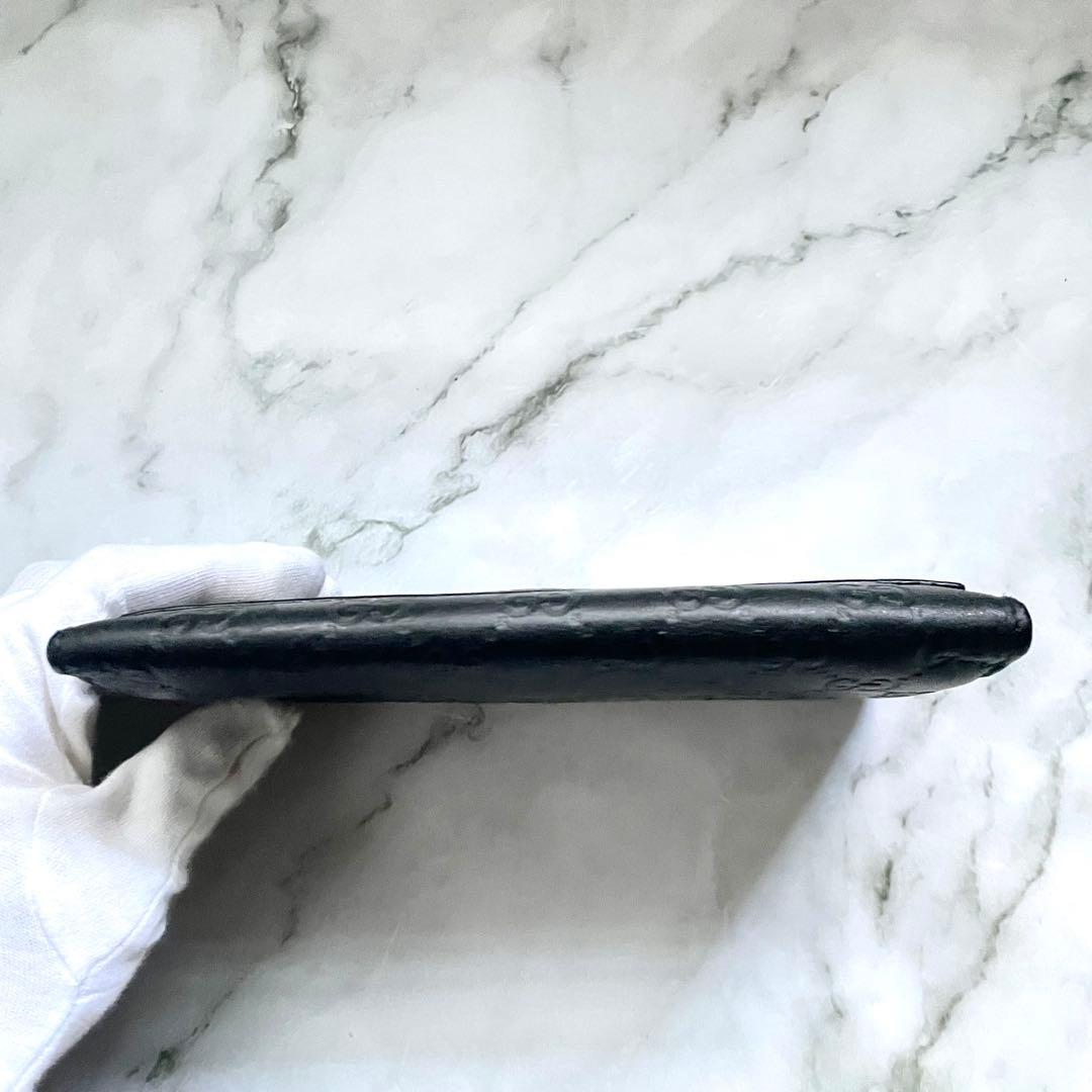 GUCCI グッチ フラップ 長財布　シマレザー　3つ折り財布　0117-②