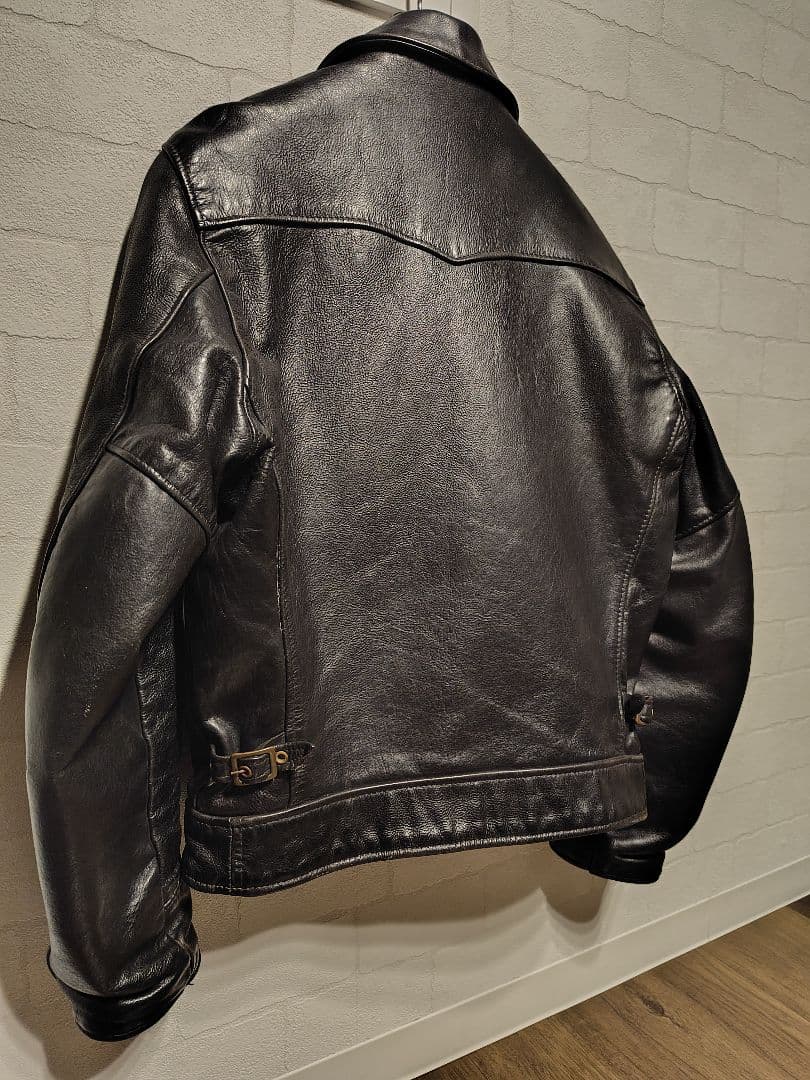 Schott シングルライダース ブラック 茶芯