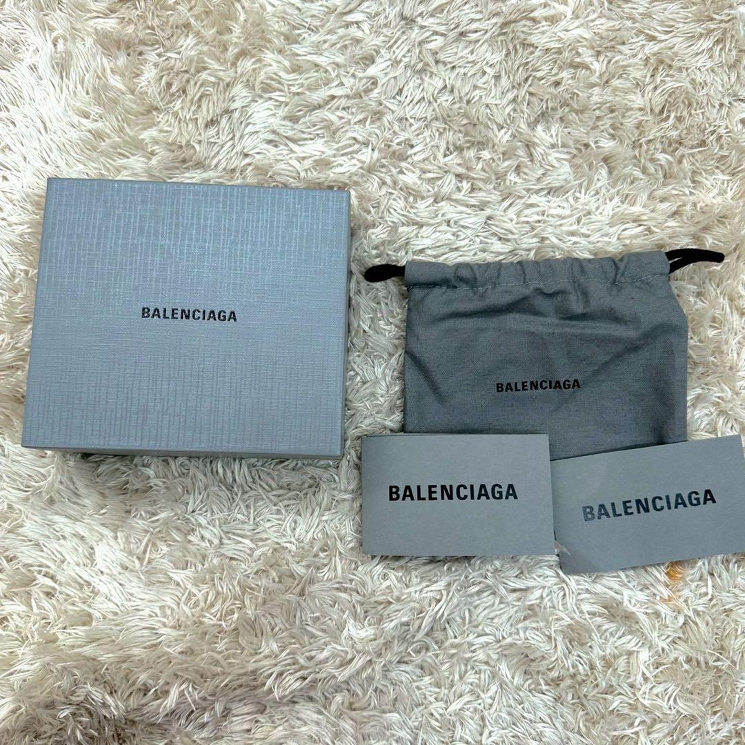 【美品】バレンシアガ 三つ折財布 ゴールド カーフスキン エブリイデイ