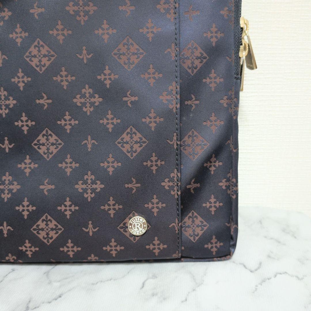 【極美品】russet ラシット ナイロン PCケース　ネイビー×ボルドー A4