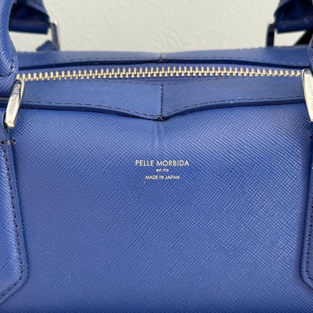 【極美品】ペッレモルビダ キャピターノ レザー ビジネスバッグ ブルー 2way