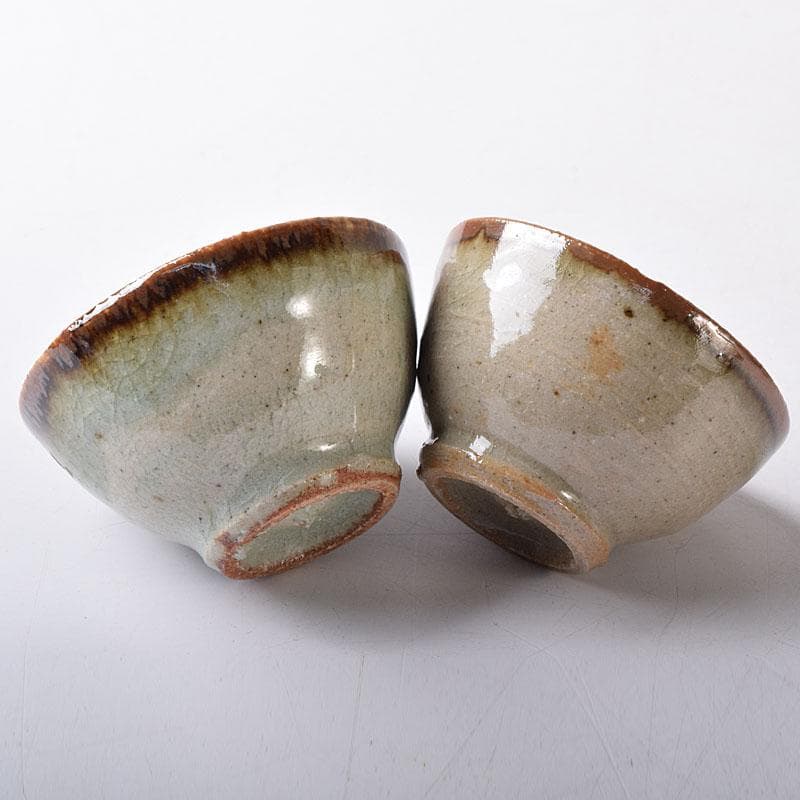 唐津焼　朝鮮唐津　煎茶碗　五客　時代箱　V　R8779