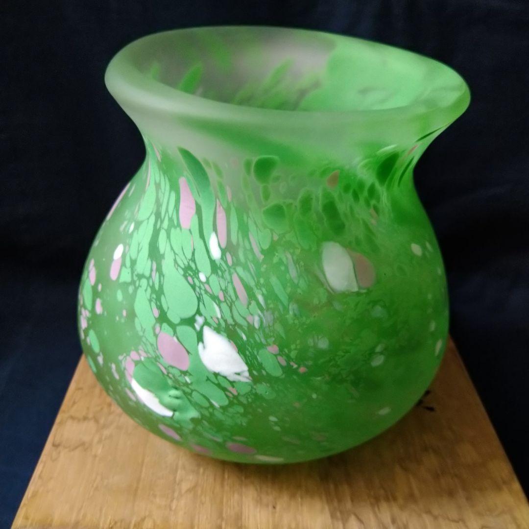 ✤文化勲章受章作家・藤田喬平作✤手吹『三彩花瓶』＊共箱入り