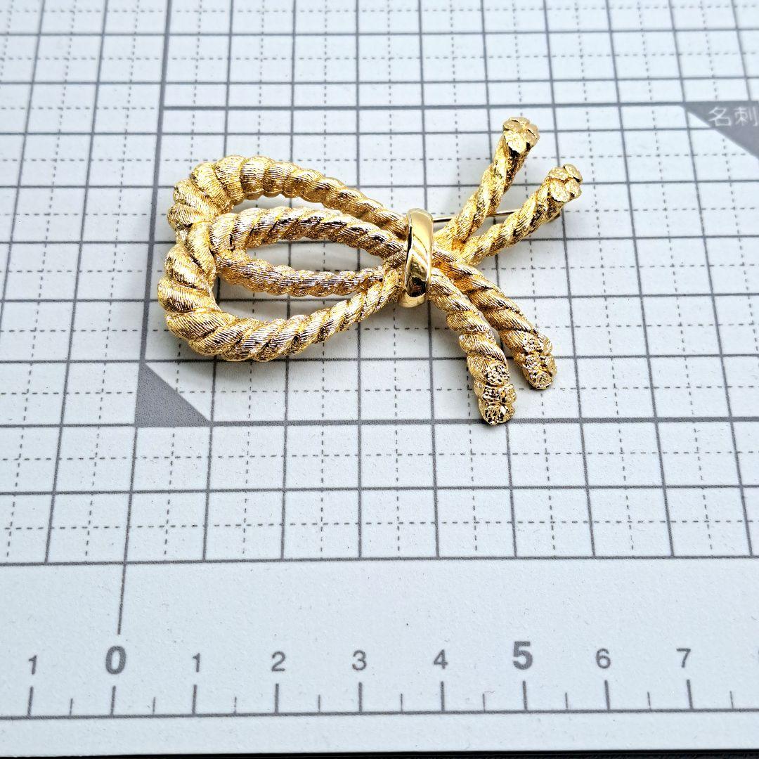 Dior ディオール ブローチ ゴールド リボン ツイスト 刻印有