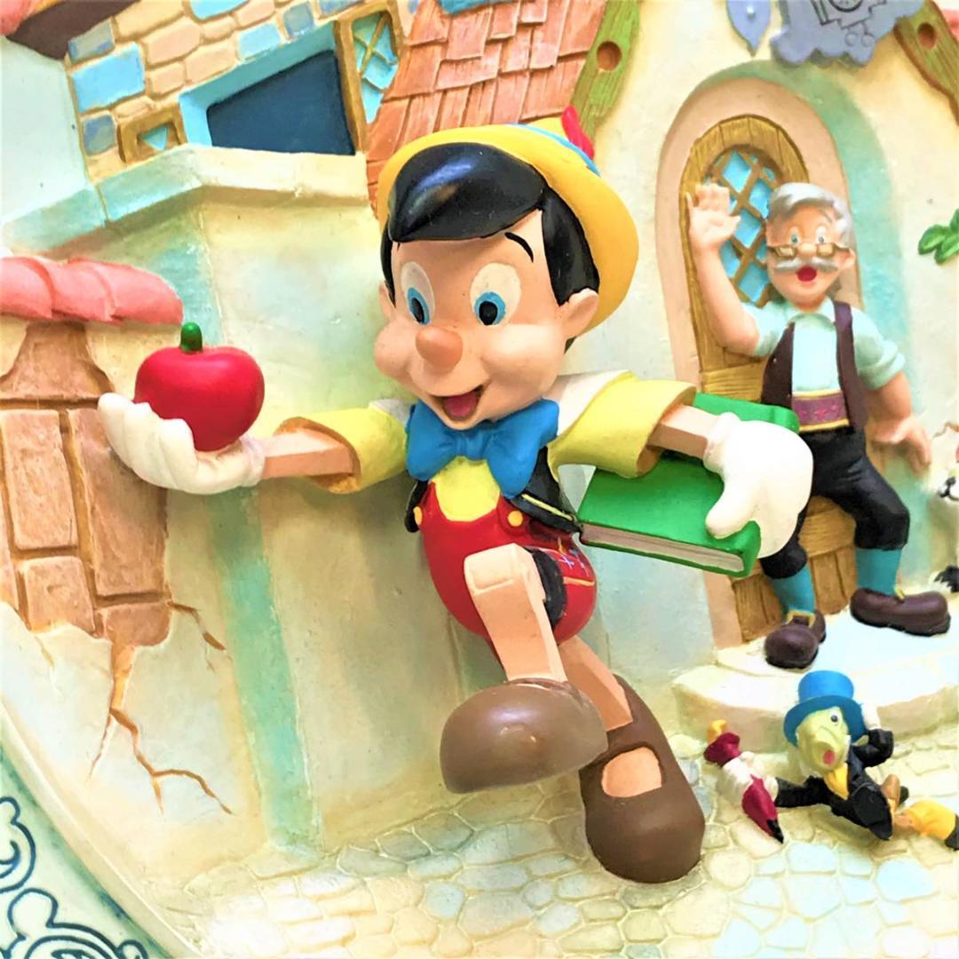 ピノキオ フィガロ ジミニークリケット ゼペットじいさん レリーフプレート