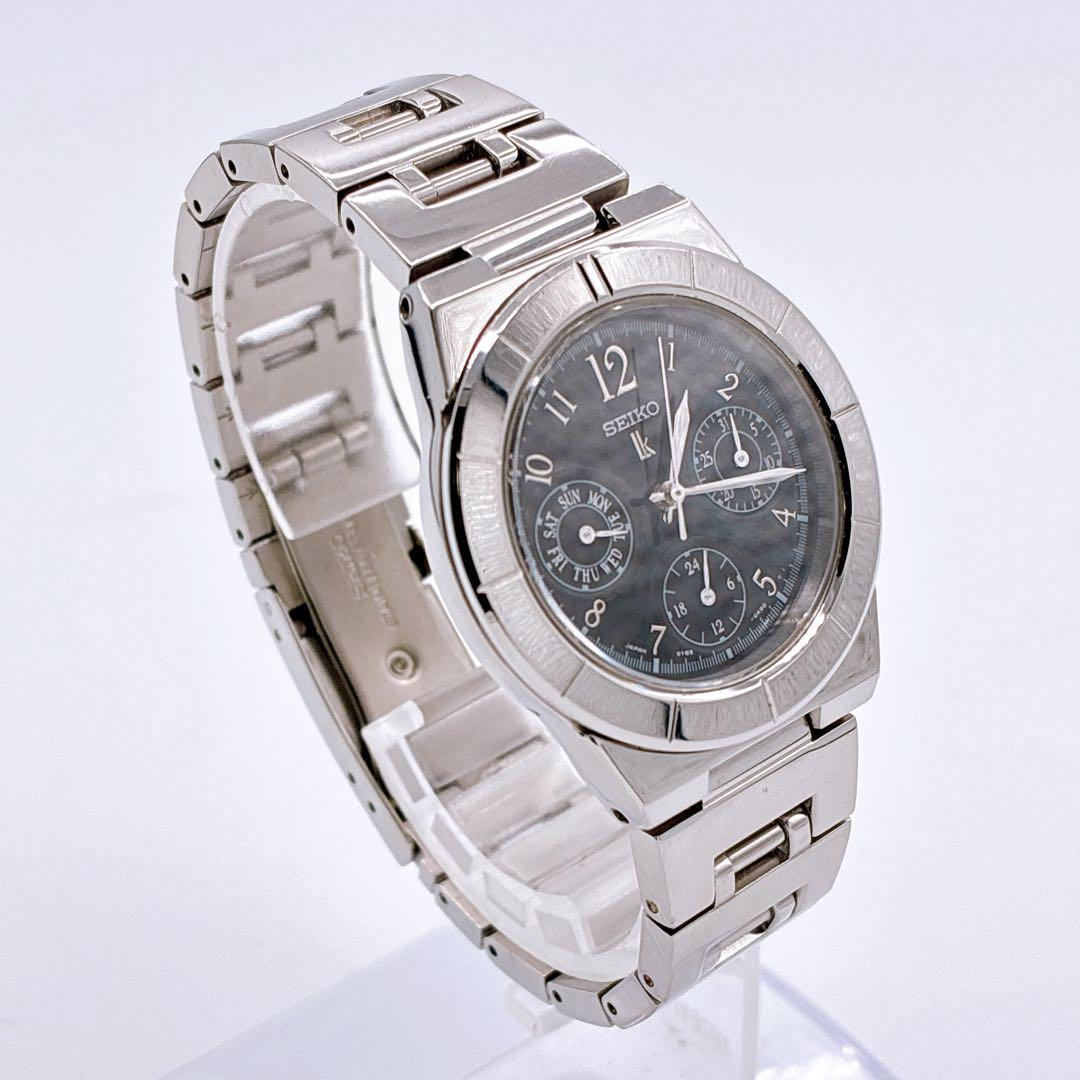 極上 SEIKO ルキア 黒文字盤 トリプルカレンダー クロノグラフ 1997