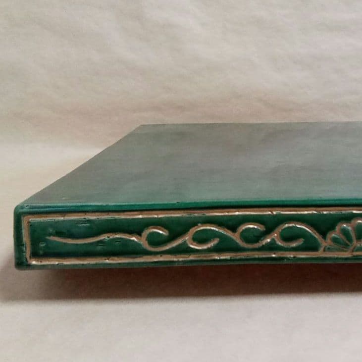 敷瓦　青楽　菊唐草文　和楽