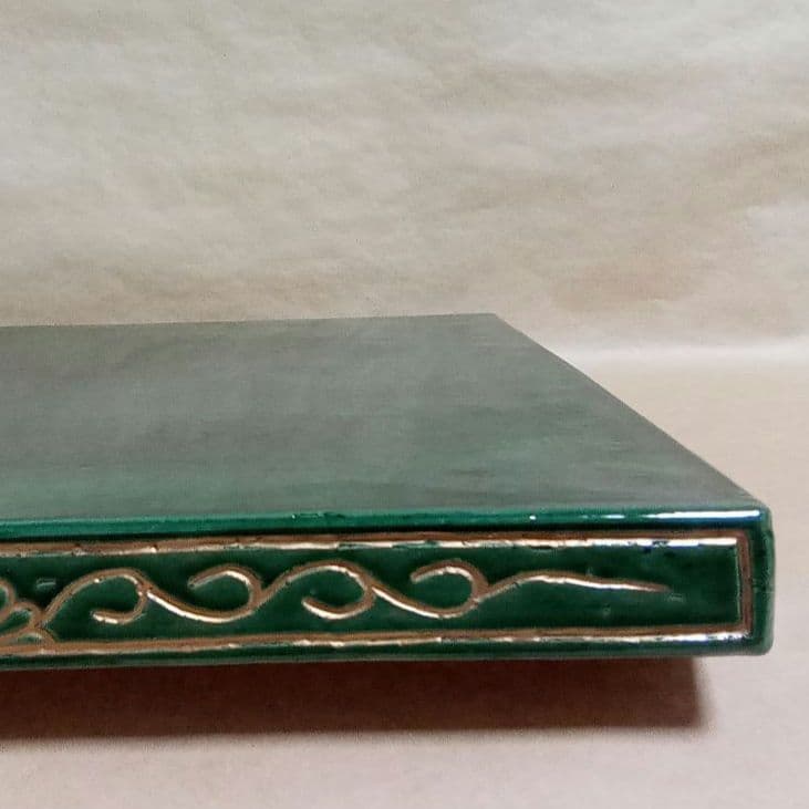 敷瓦　青楽　菊唐草文　和楽