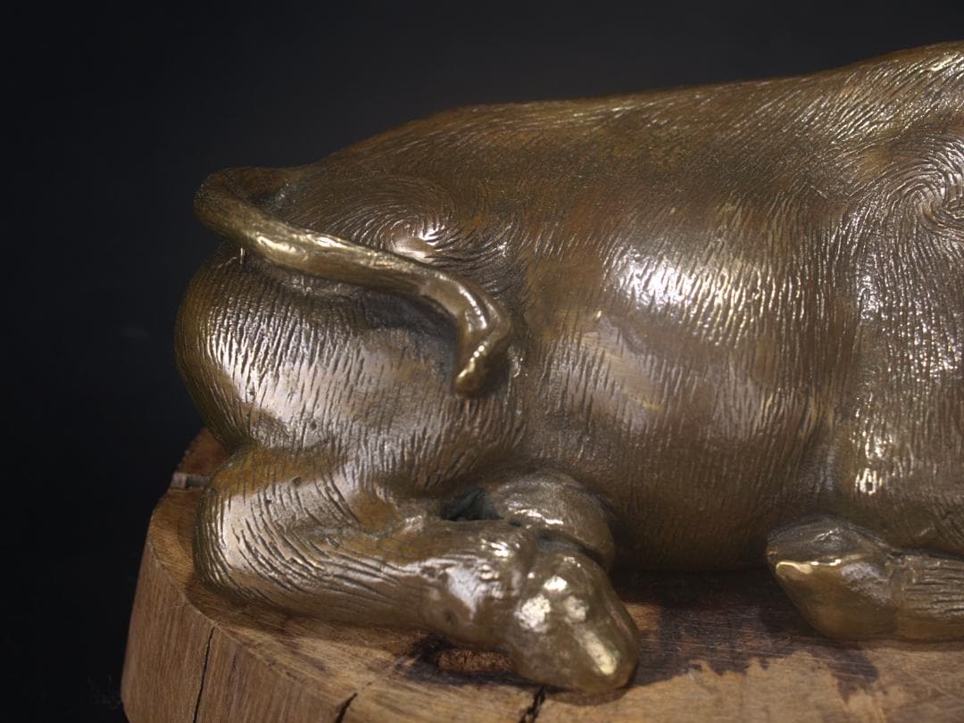 中国清時代銅製金龍魚の置物　激安骨董品　風水財運UP AK908A3-4