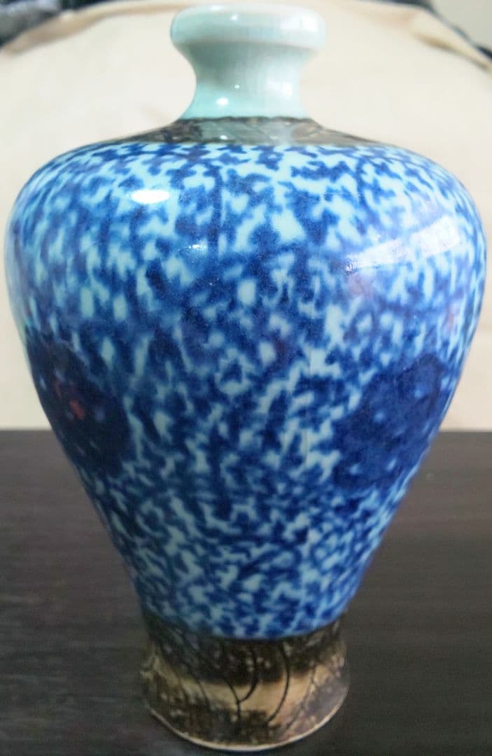 古伊万里 白磁 唐草模陶器壺 つぼ鶴型花瓶