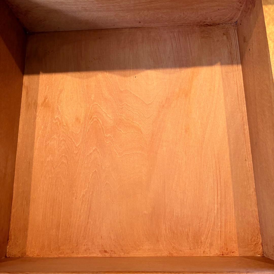 無垢材 ヴィンテージ小引き出し 2段／昭和レトロ／チェリー材／職人手仕事