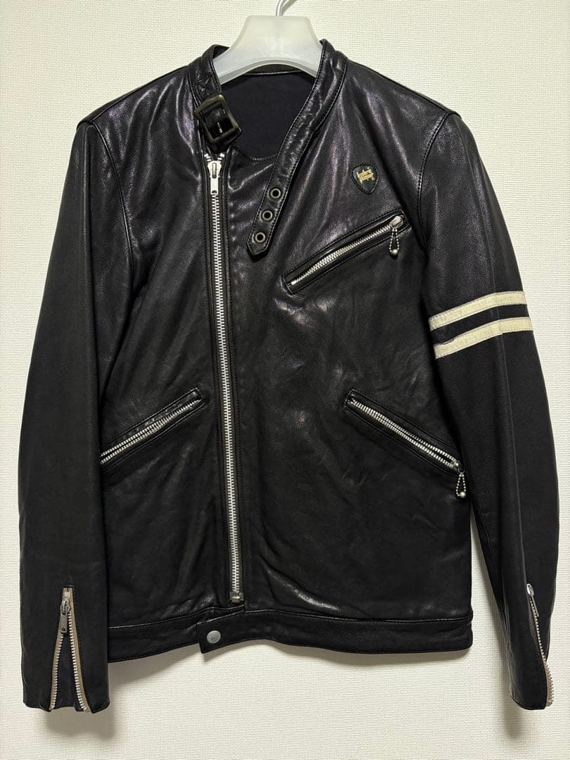 ■HYSTERIC GLAMOUR ゴートレザー シングル ライダース S