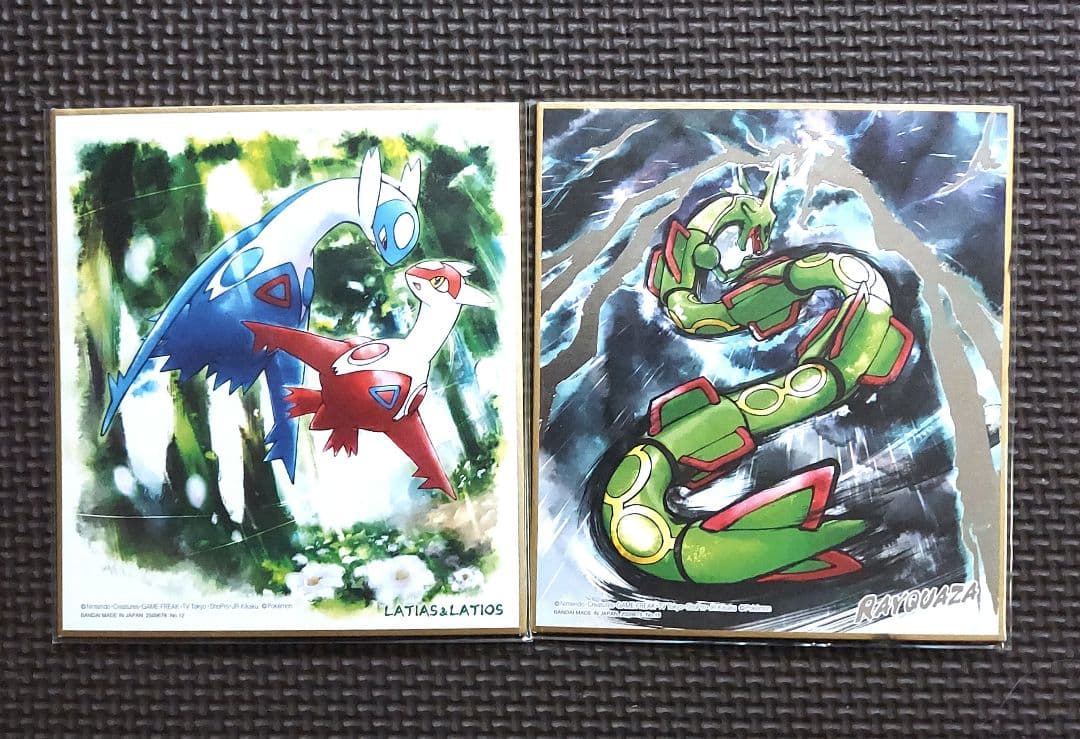 ポケモン　色紙アート　ラティアス　ラティオス　レックウザ