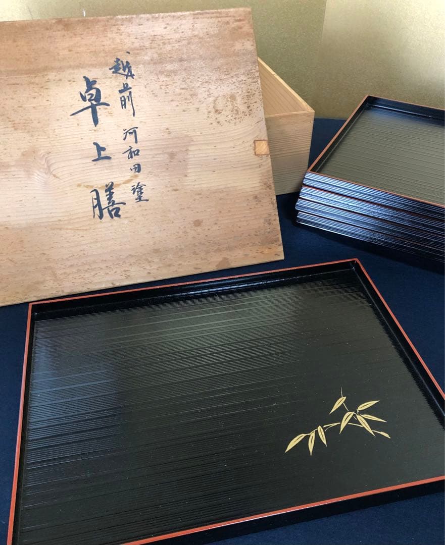 《R》輪島塗 越前塗 会津塗 膳椀箸まとめて 山田漆器等 木箱 250911H5