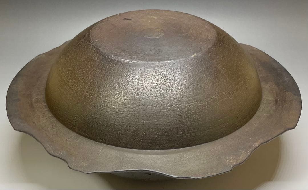 十二代　和田美之助　桜川透木釜　炉用透木　共箱　共布　共布(釜釻) W22