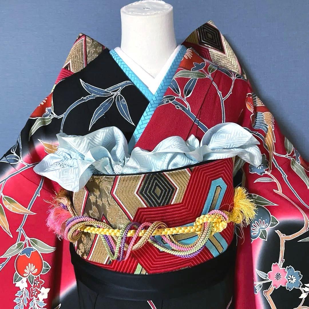 振袖フルセット　京紅型　良家のお嬢様　成人式振袖　振袖