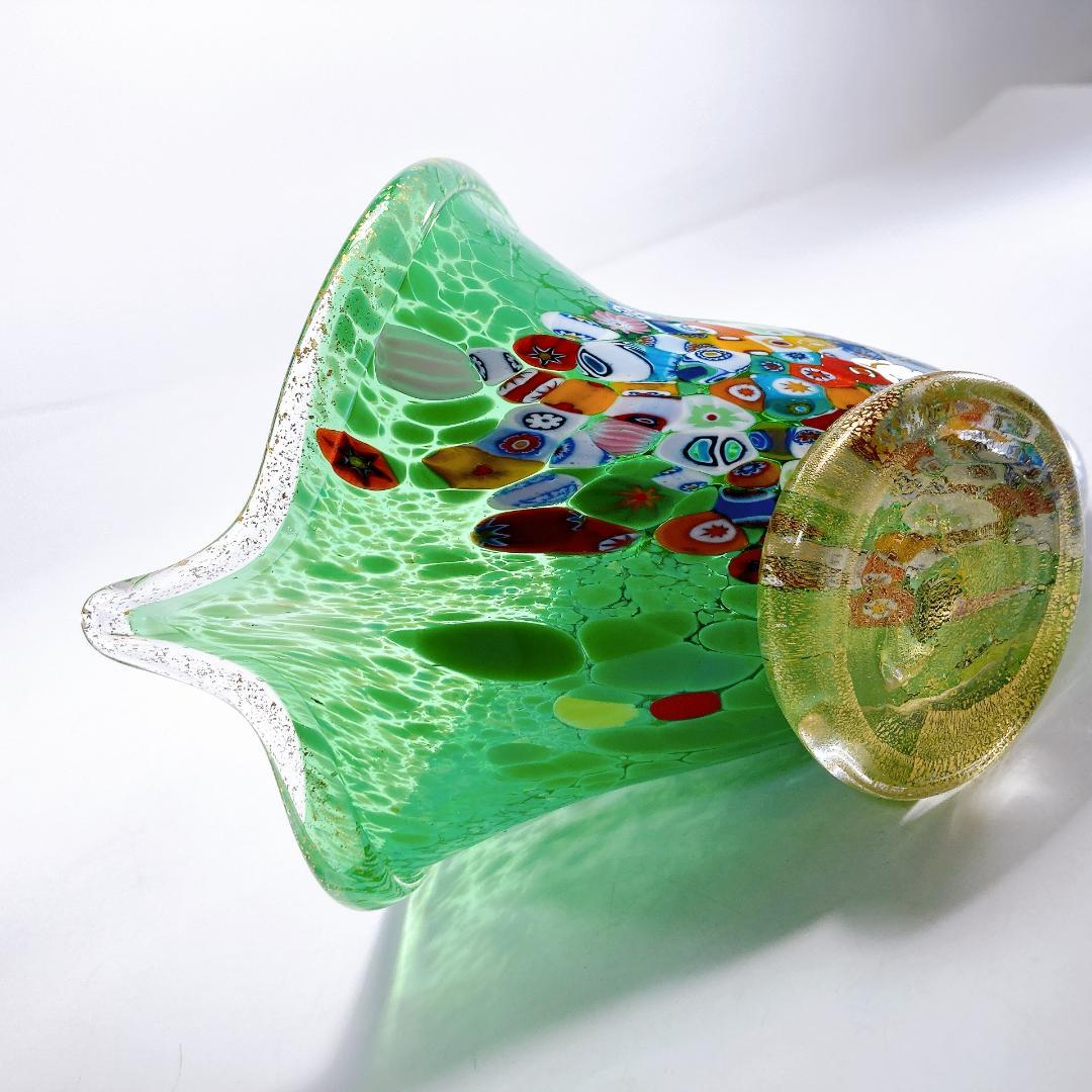 【希少】ムラノ ミルフィオリ シェル モチーフ オブジェ　ムラーノ|1498|☆