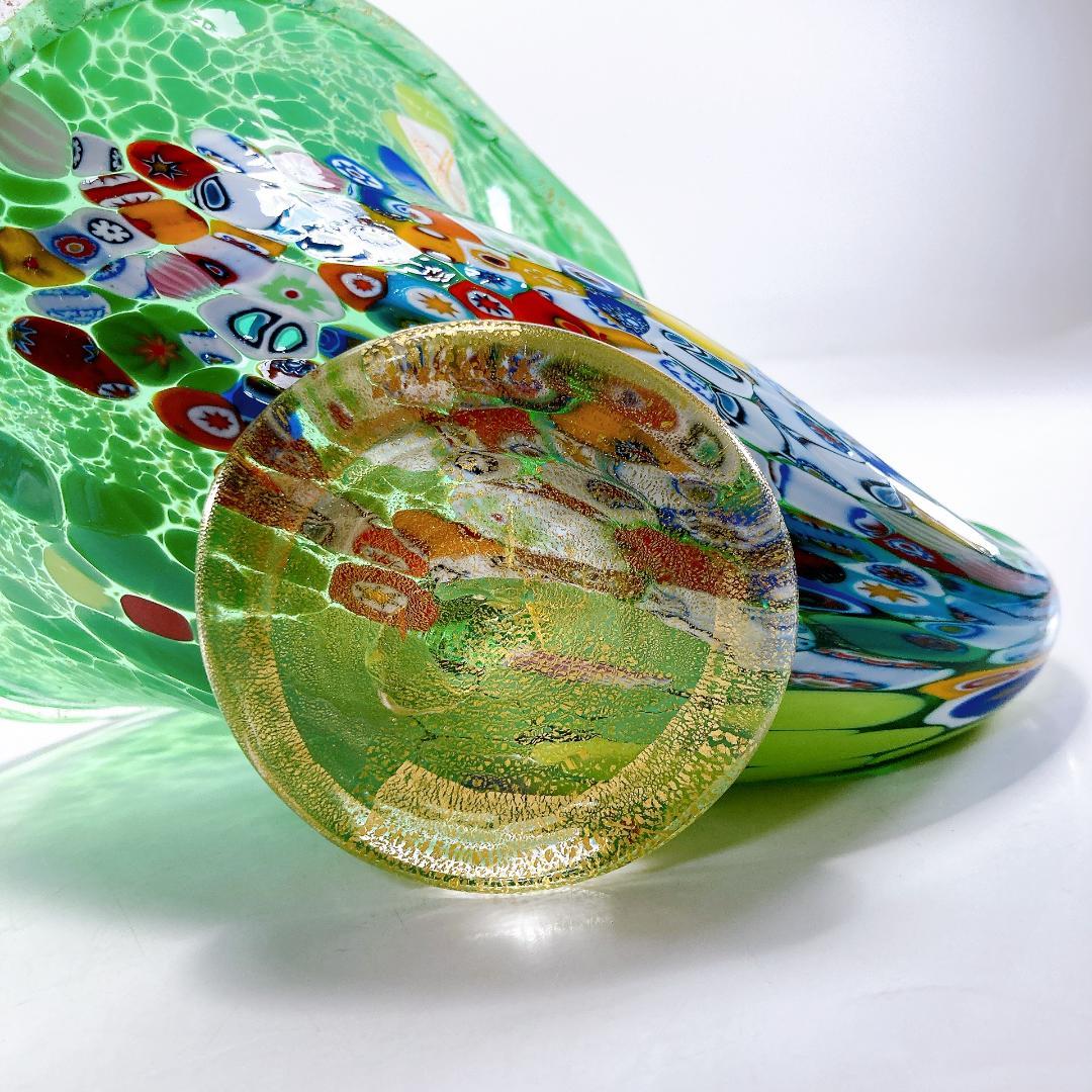 【希少】ムラノ ミルフィオリ シェル モチーフ オブジェ　ムラーノ|1498|☆