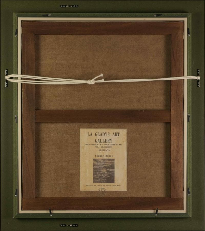 モネ　油彩　肉筆『蓮華』表サイン　ギャラリー証明書　F10号　額装　b602