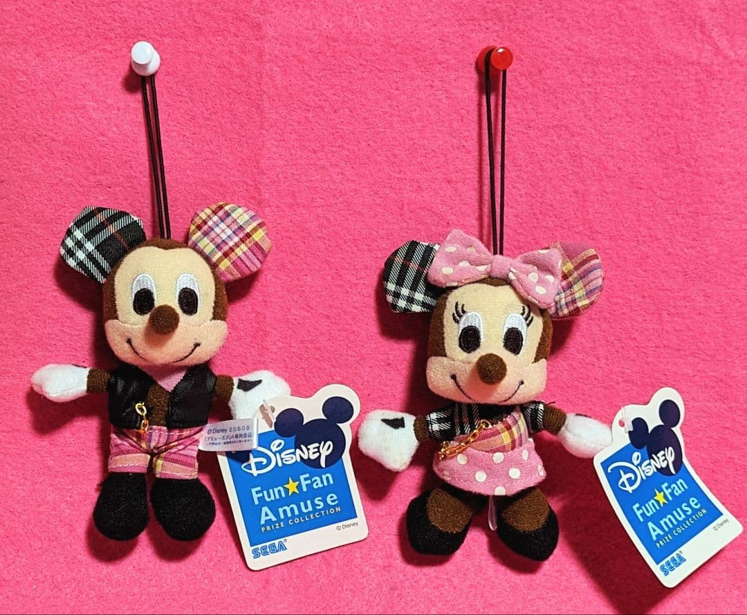 ♡美品♡ディズニー♡ミッキー＆ミニー♡ロックスターぬいぐるみストラップ★☆