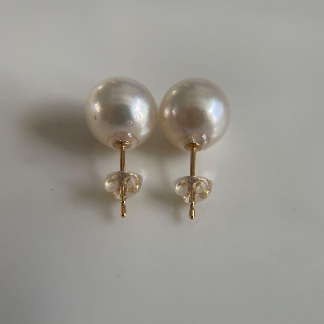 宇和島産 あこや本真珠 大珠　パール ピアス 金具K18 イエローゴールド