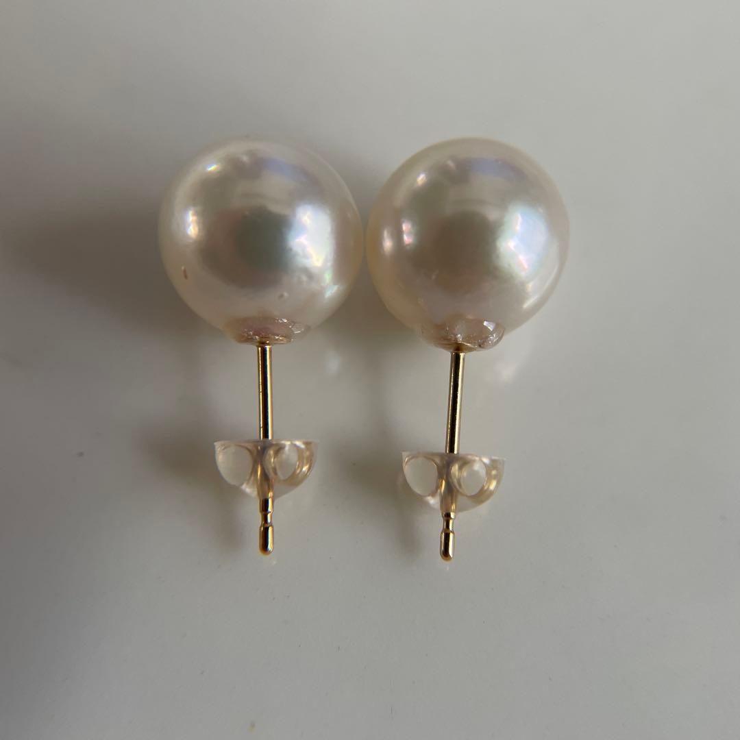宇和島産 あこや本真珠 大珠　パール ピアス 金具K18 イエローゴールド