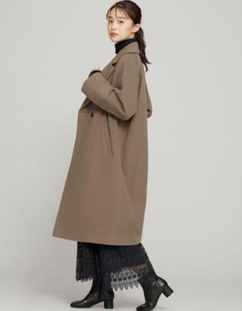 【高級素材】近年モデル　ナノユニバース　ウールビーバーセミダブルチェスターコート