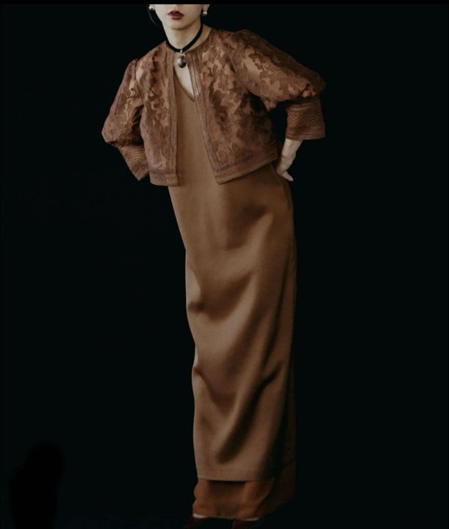 美品★ UND LACE BOLERO LAYERED DRESS