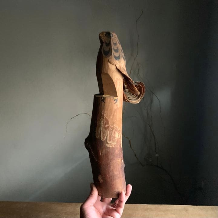 お鷹ぽっぽ 民芸 笹野一刀彫 古道具 アンティーク