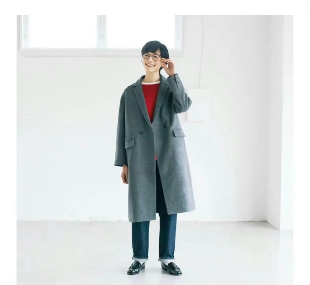 １/５まで限定！3WAYアレンジ襟のかろやかチェスターコート グレー