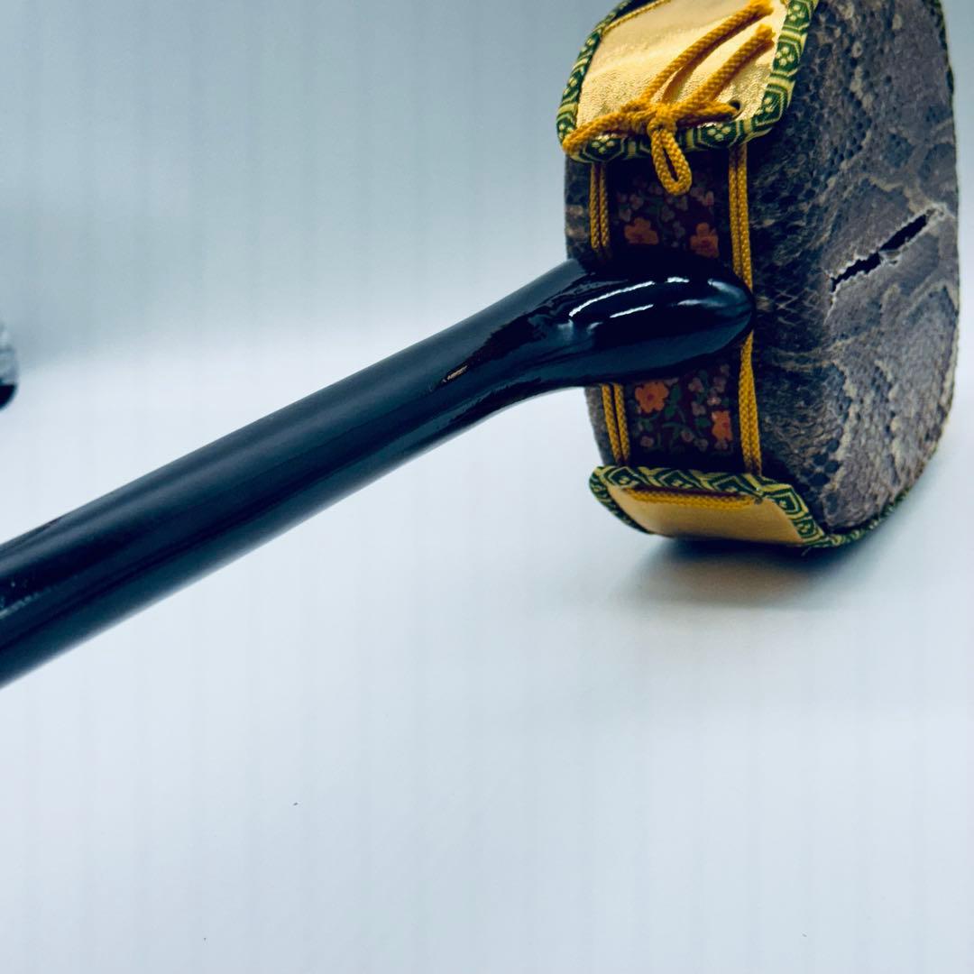 三線 本皮使用 蛇皮張り 沖縄伝統楽器　収納袋・木箱付　現状品　ジャンク