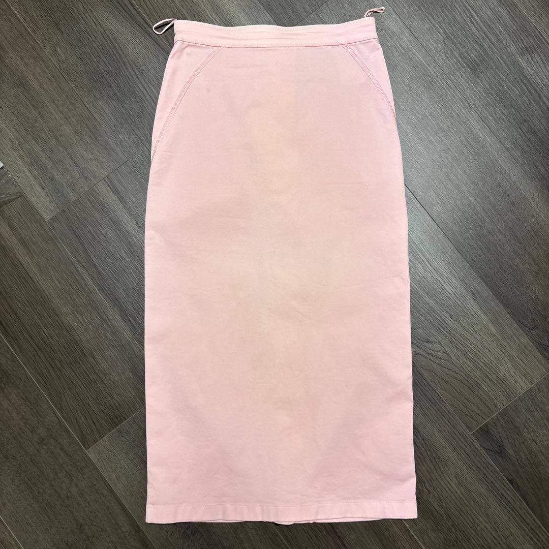 N°21 イタリア　春夏　ペンシル　スカート　コットン　綿　ピンク　ブラック