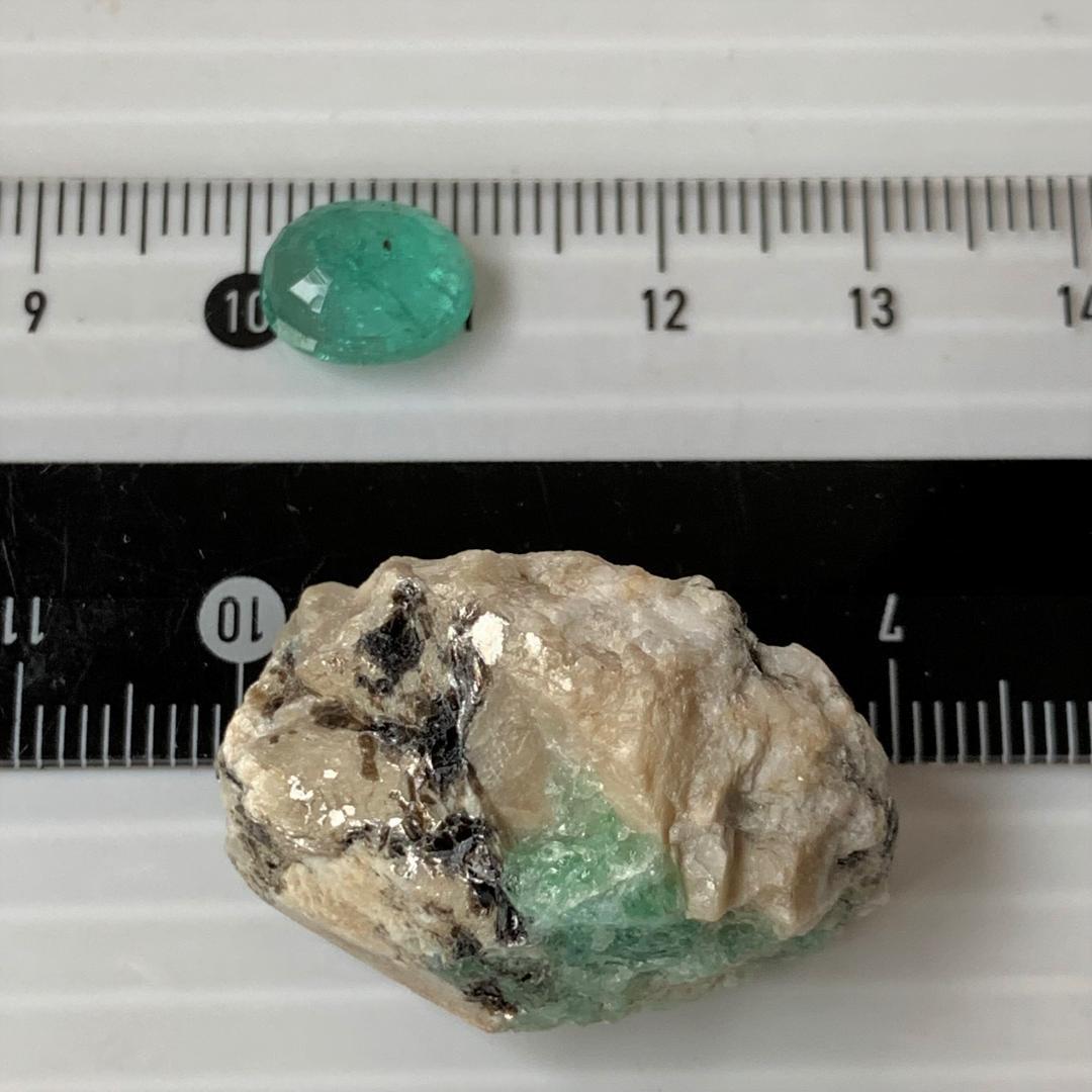 豪華大粒★エメラルドルース 2.55ct & 原石セット (E3)