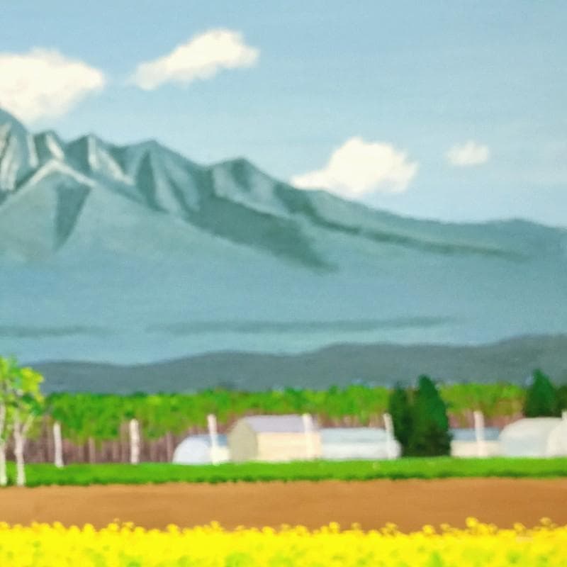 ☆伊藤正一☆「春の斜里岳」アクリル画　F４号　未使用！